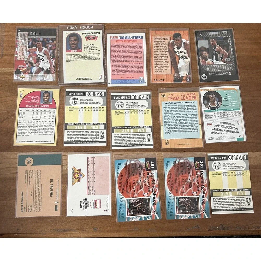 Varied Lot of 15 Basketball Cards David Robinson San Antonio Spurs (Z2)